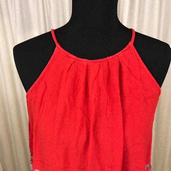 Francescas Red Floral Sleeveless Blouse Medium - Picture 6 of 9